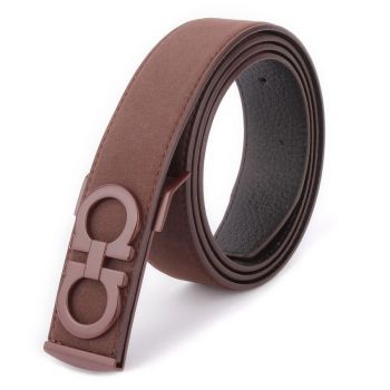 Double Gancio Brown Buckle Dark Brown Suede Belt - Men Wallet & Belts - Best Price in Pakistan - HitShop.pk